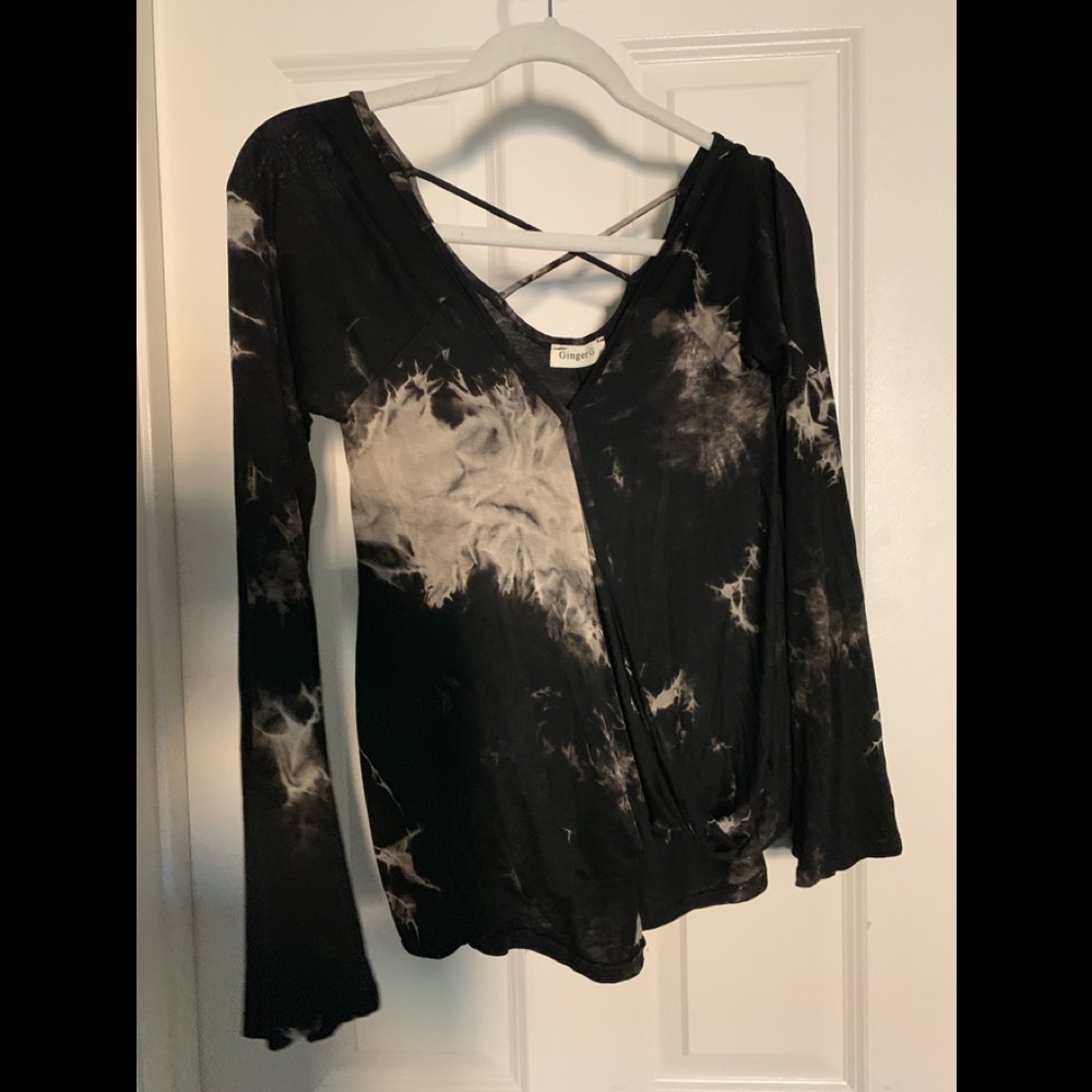 Ginger G brown tie dyed blouse